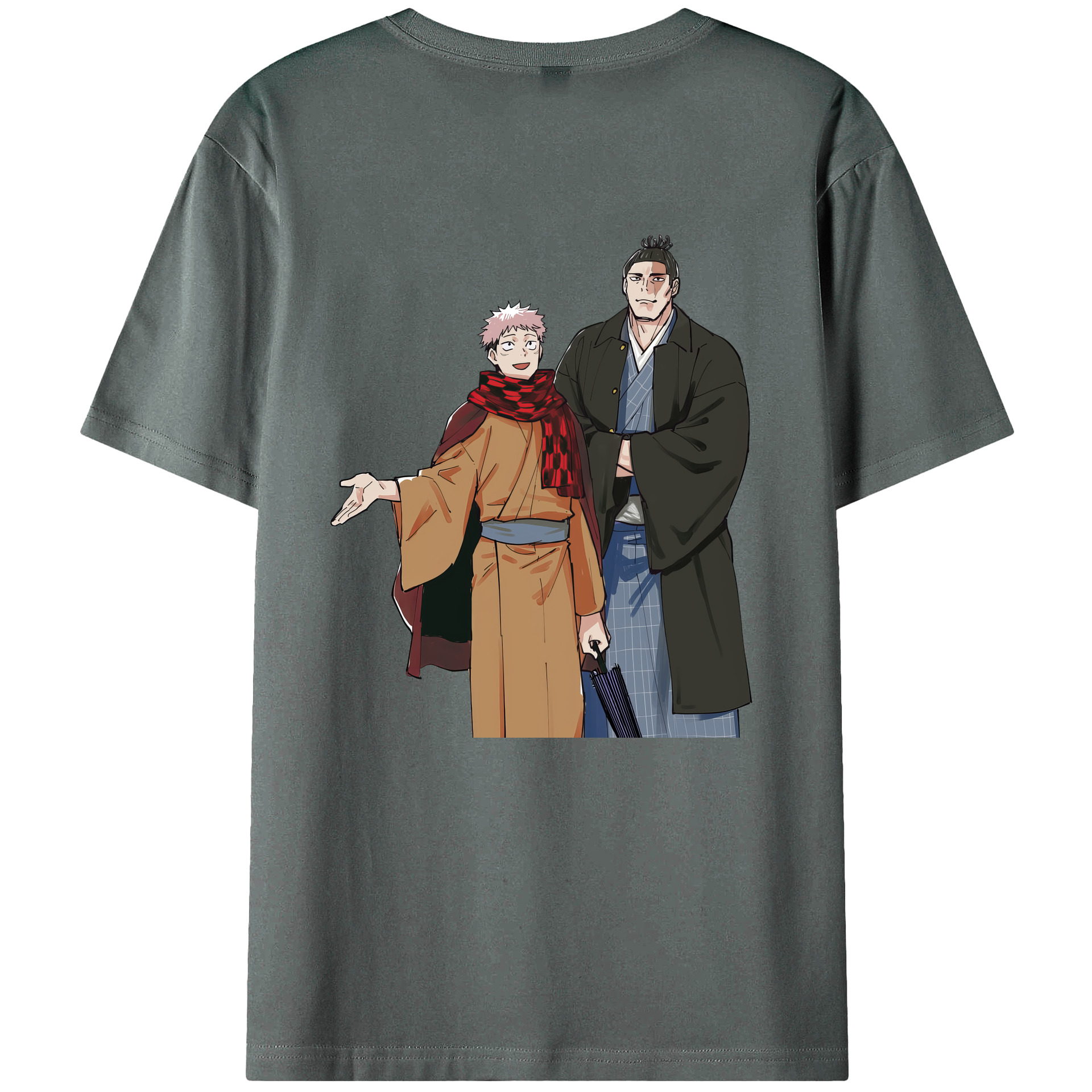 （画像用） 呪術廻戦 Jujutsu Kaisen 綿100％ メンズ半袖Tシャツ（バックプリント） 通気性